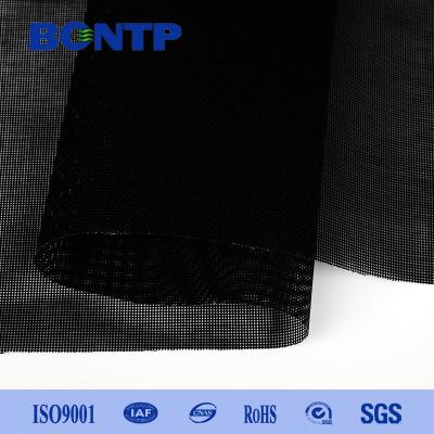 China 250D BLACK COLOR PVC Coated Polyester Fabric mesh fabric for tent PVC Coated Mesh Tarp Net for sale