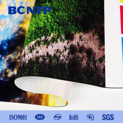 China 1000D Colorful Vinyl  Coated Polyester Mesh Fabric  for  mesh banner for sale