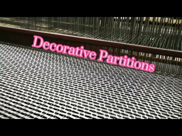 Architectural SS Crimped Woven Wire Mesh Flat Fluted Single Wire Grille