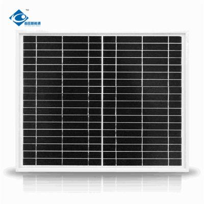China 20W Mono Silicon Solar Panel for Home Solar Power System ZW-20W-18V-1 transparent glass solar panel for sale