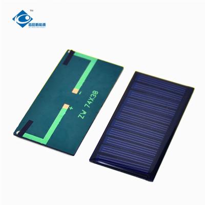 China 5.5V High Efficiency Poly Solar Panel 0.34W Epoxy Adhesive Solar Panel ZW-7438 Lightweight Solar Panel Charger for sale
