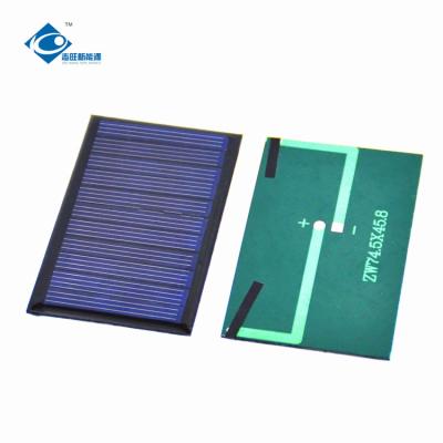 중국 5.5V 태양 차량 ZW-745458 소형 태양 광전지 패널을 위한 0.4W에 의하여 일어나는 에너지 태양 전지판 판매용