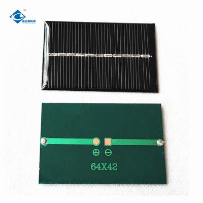 China 5.5V Customized Small Epoxy Mini Solar Panel ZW-6442-M Lightweight Epoxy Resin Solar Panel 0.4W for sale