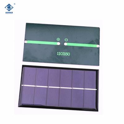 China Customized Mini Epoxy Solar Panel ZW-11060-3V Poly Waterproof Solar Panel 1W Camping Solar Panel Charger for sale