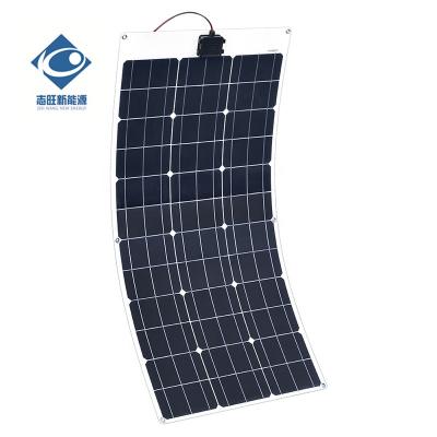 China 2022 Innovative Product Semi Flexible Solar Panel ZW-100W-18V-F PET Thin Film Solar Panel Charger for sale