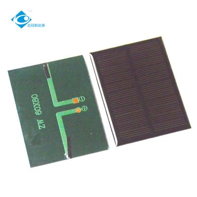 China 6V Epoxy Resin Mini Solar Panel ZW-8060 High Efficiency 130mA Poly Solar Panel Charger 0.7W for sale