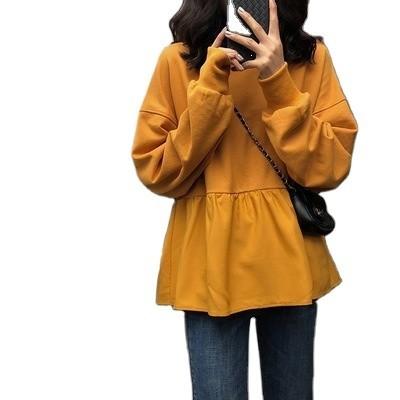 China 2021 new early autumn sweet lovely design long-sleeved Crop light weight women oversized hoodies sweatershirt for sale