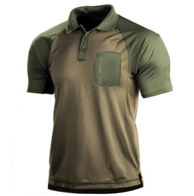 China Men's T-shirt Summer men's outdoor retro color bump Tactical Polo sports T-shirt à venda