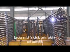 Serrated fin tube welding and assembling