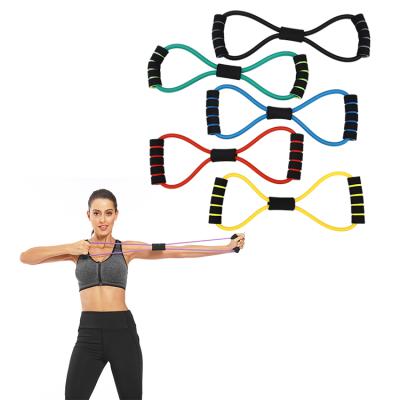 China Fitness Equipment 8 Word Elastic Workout Bands Yoga Figure Tube High Quality 8 Shape Resistance Band for sale