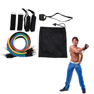 China TPE Band Set 11 Pcs Tube Bands Exercise Home Gym Duty Fitness Piece Heavy Resistance Tubes for sale