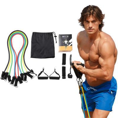 China Tpe Bands Set Sliders Beginners Home Workout Chest Kit TPE Resistance Bands Wall Attachments Resistance Tube Exercises for sale