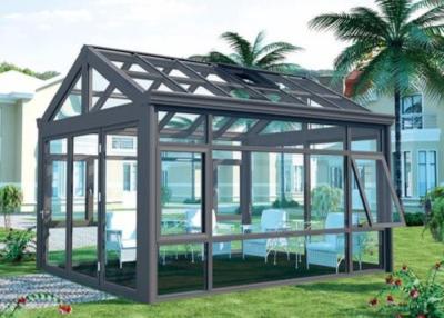 China Winter Garden Sunlight Room Small Steel Venlo Glass Greenhouse Laid Back for sale