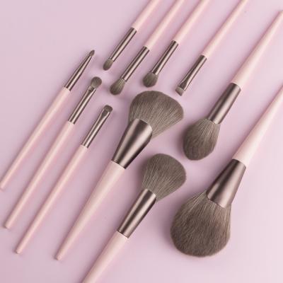 China Vegan Brushes Travel Makeup Brushes Set Synthetic Hair Makeup Set Pink 11pcs for sale