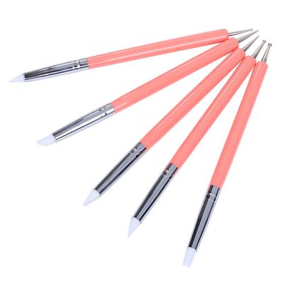 China Plastic Size 10 Nail Painting Brush Dual End Nail Dotting Pen 3D Patterns for sale