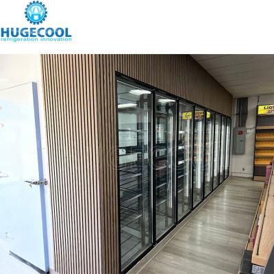 China walk in cooler glass door display cold room in USA for sale