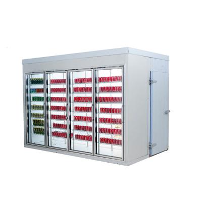 China O refrigerador de vidro da exposição de Multideck da porta personalizou a tensão das dimensões 220v/380v à venda