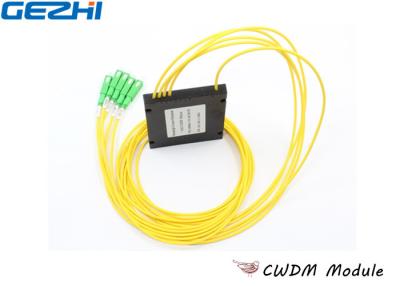China Yellow 1x4 CWDM Mux Demux ABS Type 1270 - 1610nm Wavelength For Line Monitoring for sale