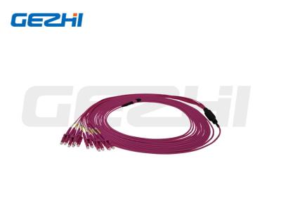 China Coleta con varios modos de funcionamiento del cordón de remiendo de la serie MPO LC del cable del remiendo de la base OM4 de MPO 8 en venta