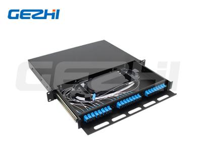 China Slide Withdrawable Fiber Optic Box 24 Cores SCUPC 1U ODF Optical Distribution Frame for sale
