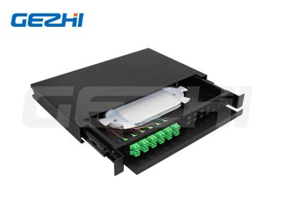 China LCUPC SCUPC 1U ODF Optical Distribution Frame Slide Withdrawable 24 Cores Fiber Optic Box for sale