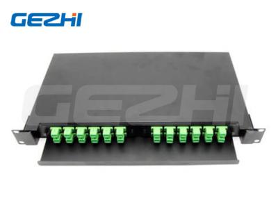 China 19' 1RU Slide Rail Rack Mount Panel de parches de fibra óptica - 2 FAP de metal en venta