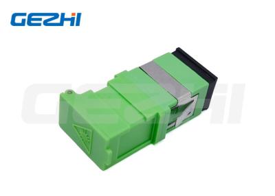 China Sc Side Shutter Fiber Connector Adapters Without Flange Green Metal Clamp Laser for sale