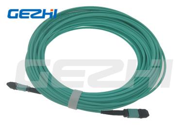 China MPO OM3 MTP/MPO 12 Strand Multimode Fiber Optic Cable Patch Cord for sale