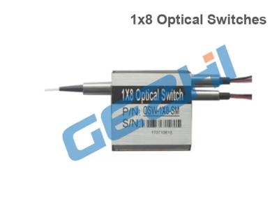 China FC APC Pigtailed trabó los interruptores ópticos de la fibra de 1x8T 1550nm en venta