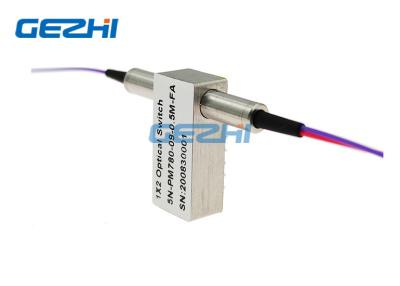 China Polarización de los interruptores ópticos 780nm de la fibra de FC/APC 1x2 P.M. en venta