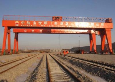 China Cabin Control Heavy Duty Electric Double Girder Gantry Crane With Wheel for sale