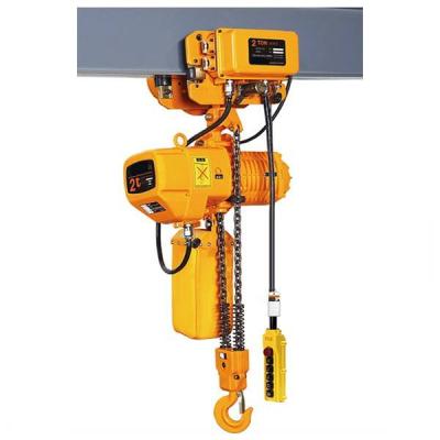 China 3.2Ton Workshop Yellow Collor Electric Chain Hoist With Motor Trolley for sale