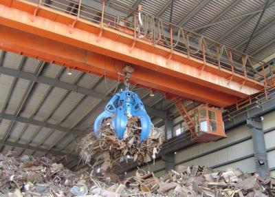 China 20ton Waste Treatment Plant Using Overhead Crane Double Girder With Grab Bucket for sale