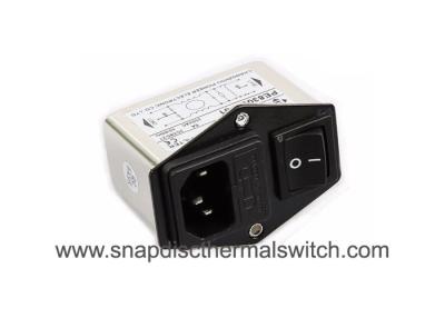 China Lightweight AC Power Line Noise Filter Snap In Versions With  On / Off Switch for sale