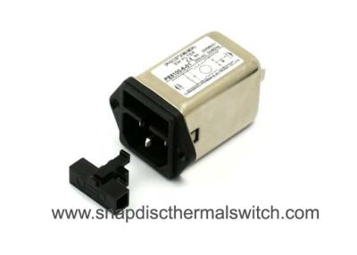 China Power Entry Module EMI EMC Filter 6A 250V  With Single / Double Fuses PE8100-6-1 for sale