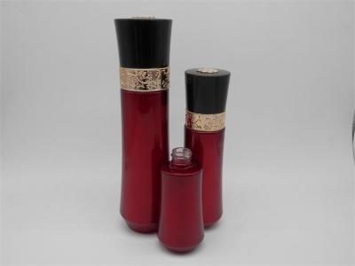 China Red Color Cosmetic Glass Bottles With 50ml 100ml 120ml Capacity For Anti Aging Cream for sale