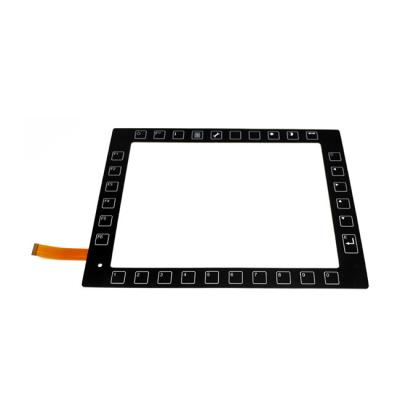 China Tactile Backlit Membrane Keyboard Black PET Metal Dome Keyboard Electric Control for sale