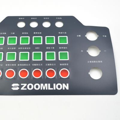 China PVC Membrane Switches Graphic Overlays Oilproof 0.1mm Stroke Red Color Overlay for sale