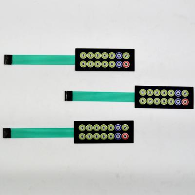 China El gráfico de los interruptores de membrana del CNC sobrepone el panel de control de grabación en relieve de la membrana del botón de la película fina en venta