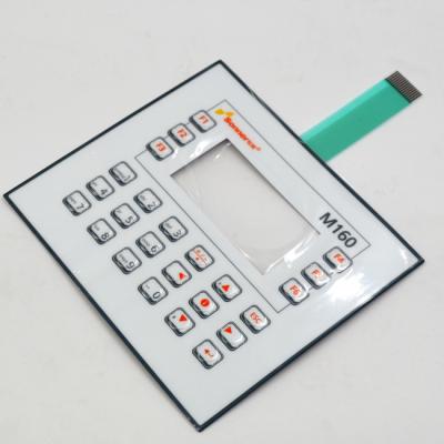 China Rectangle Membrane Graphic Overlay Switch Keypad PET 1 Connector Crystal Drop Plastic for sale
