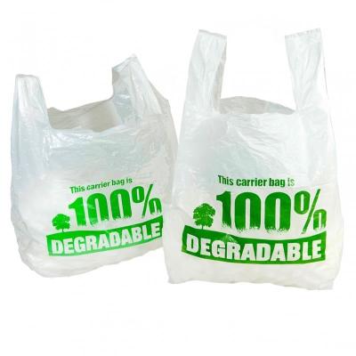 China Fully Compostable Shopping Bags , Eco Friendly Plastic Bags T Shirt Shape for sale