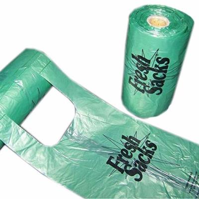 China EN13432 Standard Biodegradable Vegetable Bags 1 Or 2 Color Printing for sale