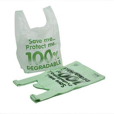 China Las bolsas de plástico vegetales respetuosas del medio ambiente, bolsos de compras abonablees del 100% en venta