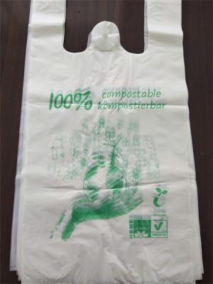 China Bolso biodegradable grande de la camiseta de la comprobación en venta