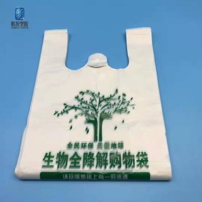 China Abonable biodegradable plástico del bolso de compras de la camiseta el 100% en venta