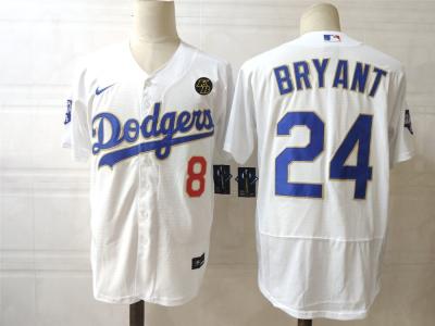 China Men's Los Angeles Dodgers Front #8 Back #24 Kobe Bryant White/Gold 2021 Gold Program Player Jersey for sale