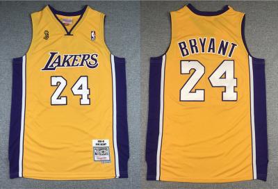 China Men'S Los Angeles Lakers #24 Kobe Bryant Gold Mitchell & Ness Hardwood Classics 2008-09 Finals Champions Jersey for sale