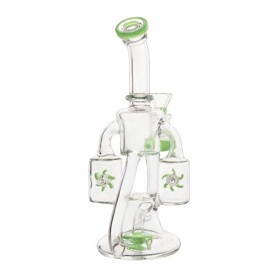 China Double Propeller Percolator Bong | Spinning Perc Dab Rig for sale