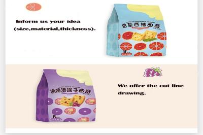 China Custom Stand Up Zipper Cookies Packaging With Zipper Mylar Bags for sale