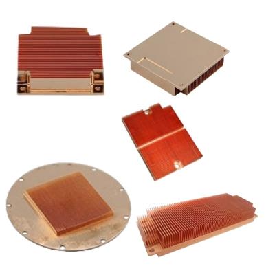 China Industrial Anodizing Copper Tube Heat Sink Skived Fin Cold Plate Heat Sink for sale